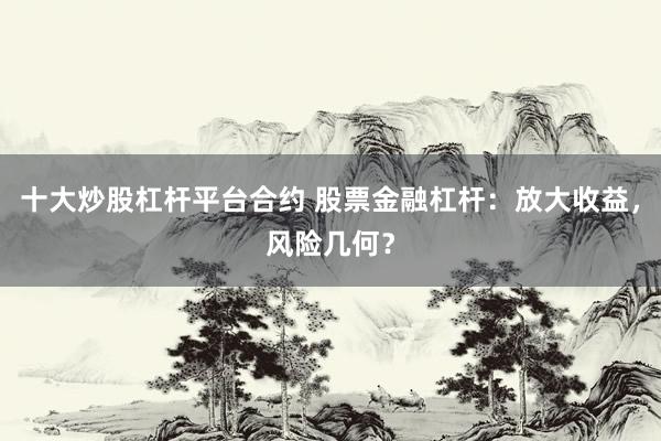 十大炒股杠杆平台合约 股票金融杠杆：放大收益，风险几何？