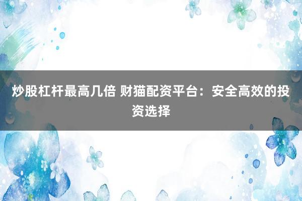 炒股杠杆最高几倍 财猫配资平台：安全高效的投资选择