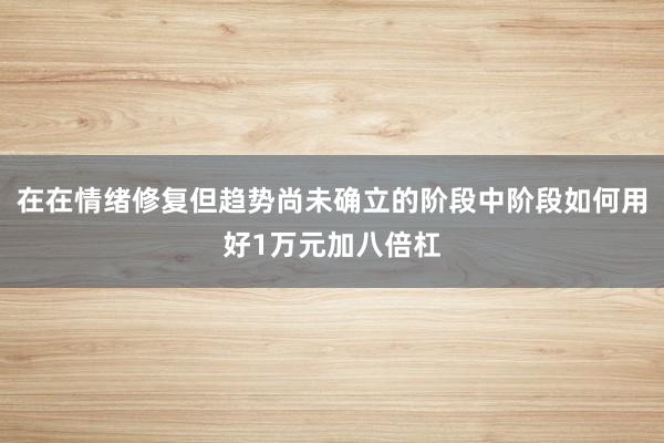 在在情绪修复但趋势尚未确立的阶段中阶段如何用好1万元加八倍杠