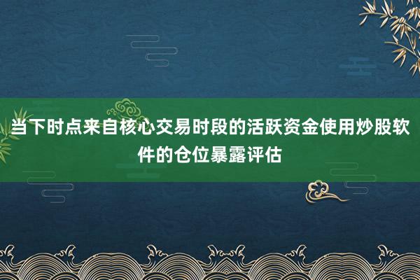 当下时点来自核心交易时段的活跃资金使用炒股软件的仓位暴露评估
